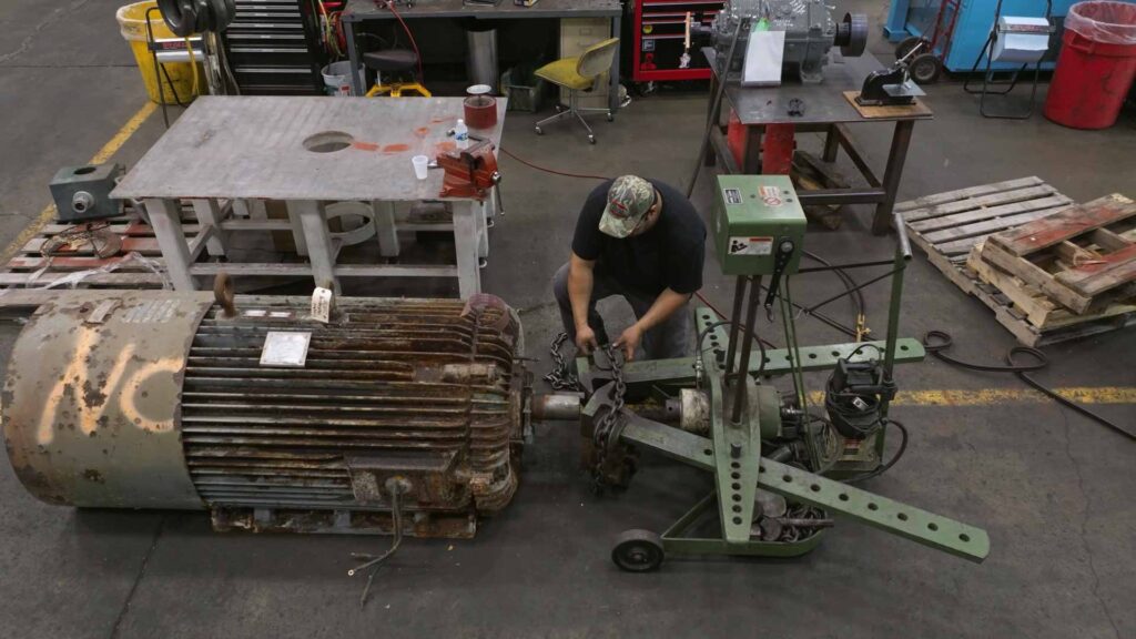 Repairing rotational motor.